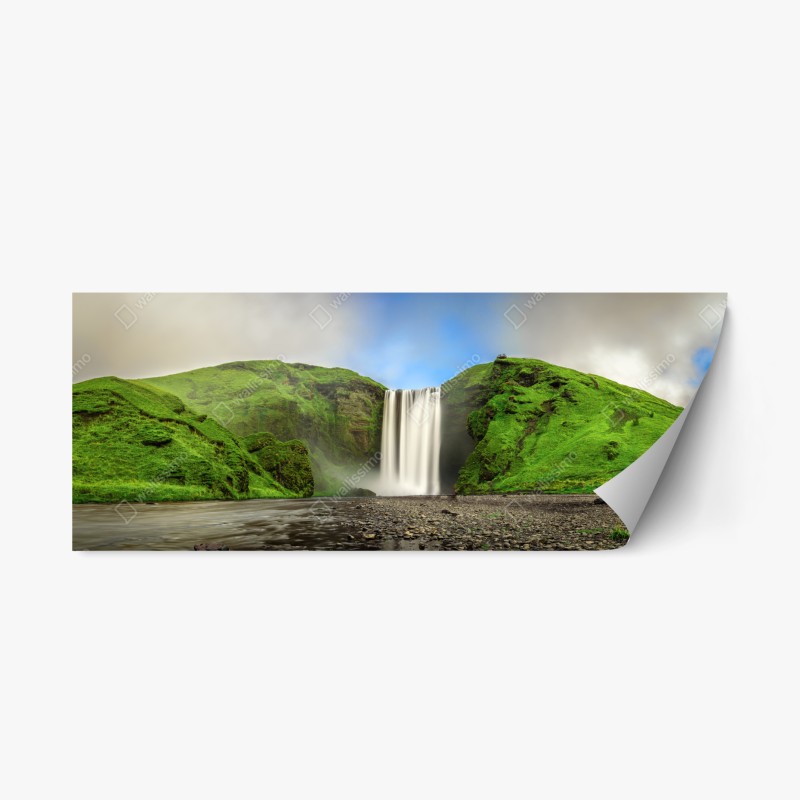 Repositionierbarer Aufkleber alpenberg spiegelung über stillem see – Wallnifity®