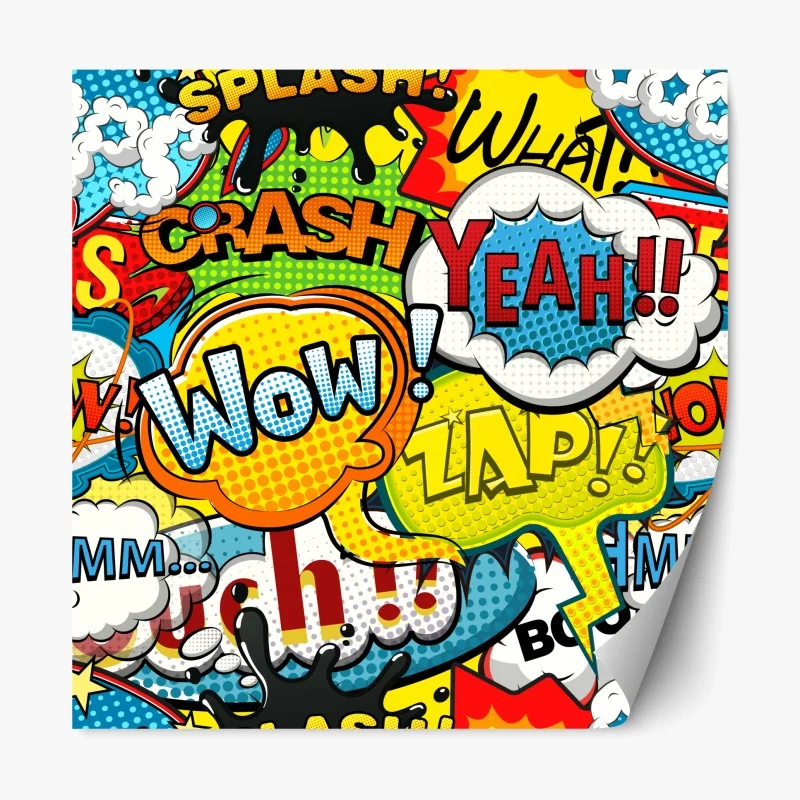 Repositionierbarer Aufkleber bunte comic pop-art-collage