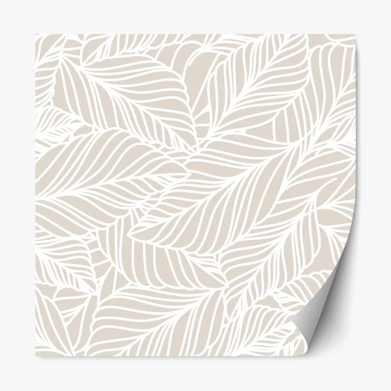 Repositionierbarer Aufkleber beige botanisches blattmuster