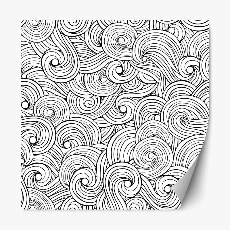Repositionierbarer Aufkleber schwarzweißes spiralmuster
