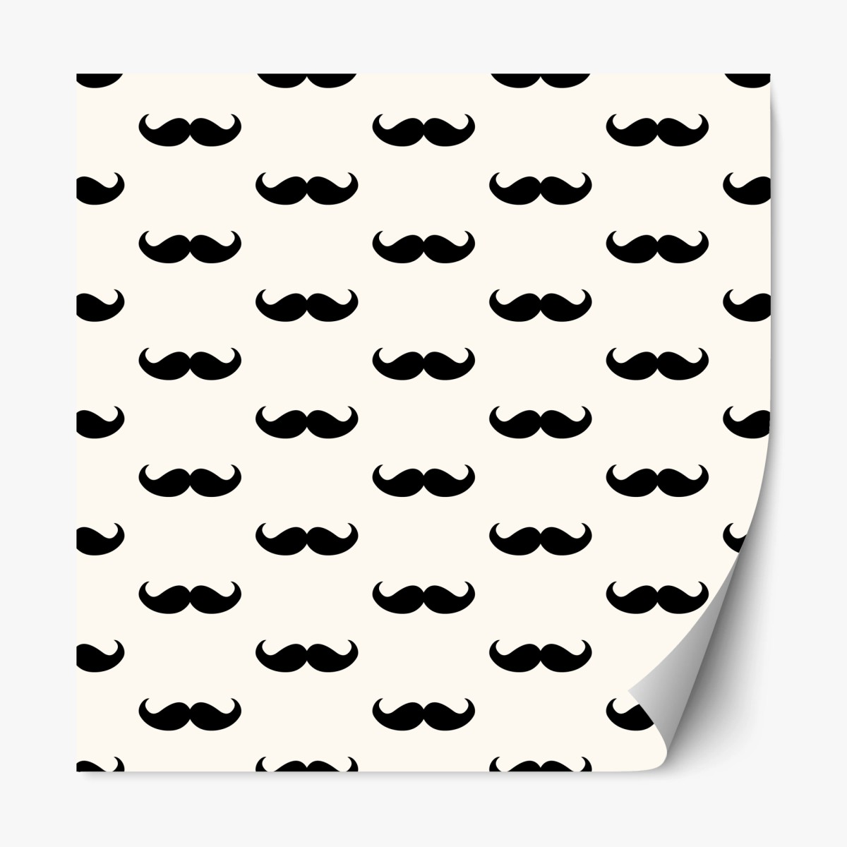 Repositionierbarer Aufkleber schwarzes schnurrbartmuster auf beigem hintergrund – Wallnifity® Repositionierbarer Aufkleber schwarzes schnurrbartmuster auf beigem hintergrund – Wallnifity®