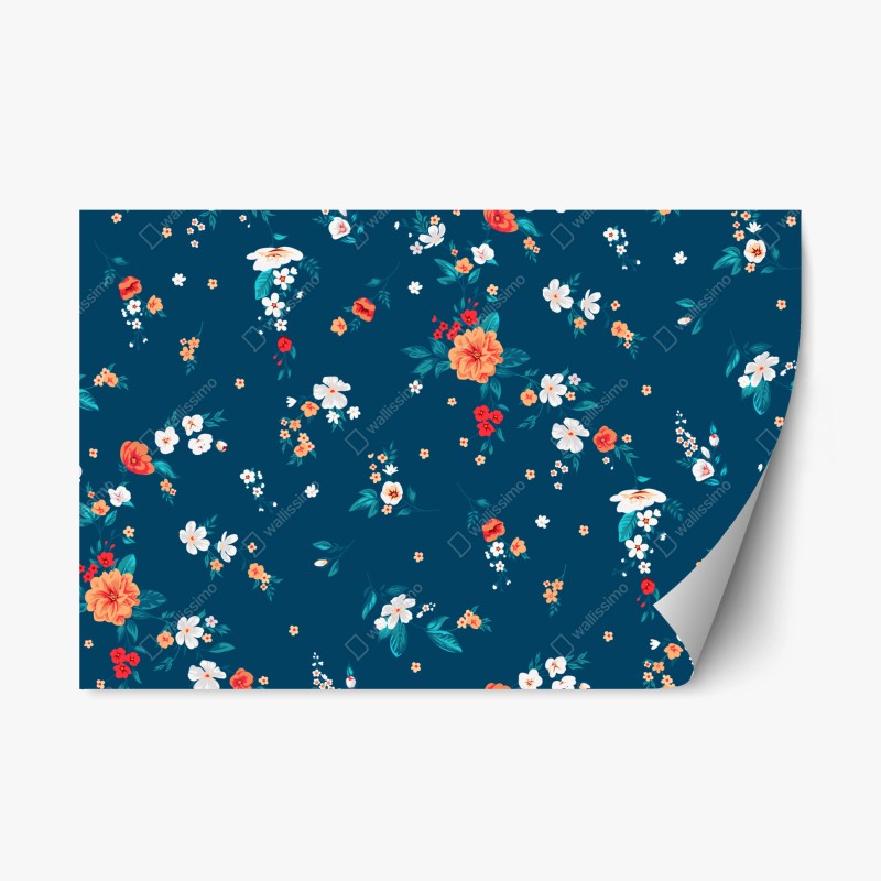 Repositionierbarer Aufkleber leuchtende tropische vögel und blumen – Wallnifity®