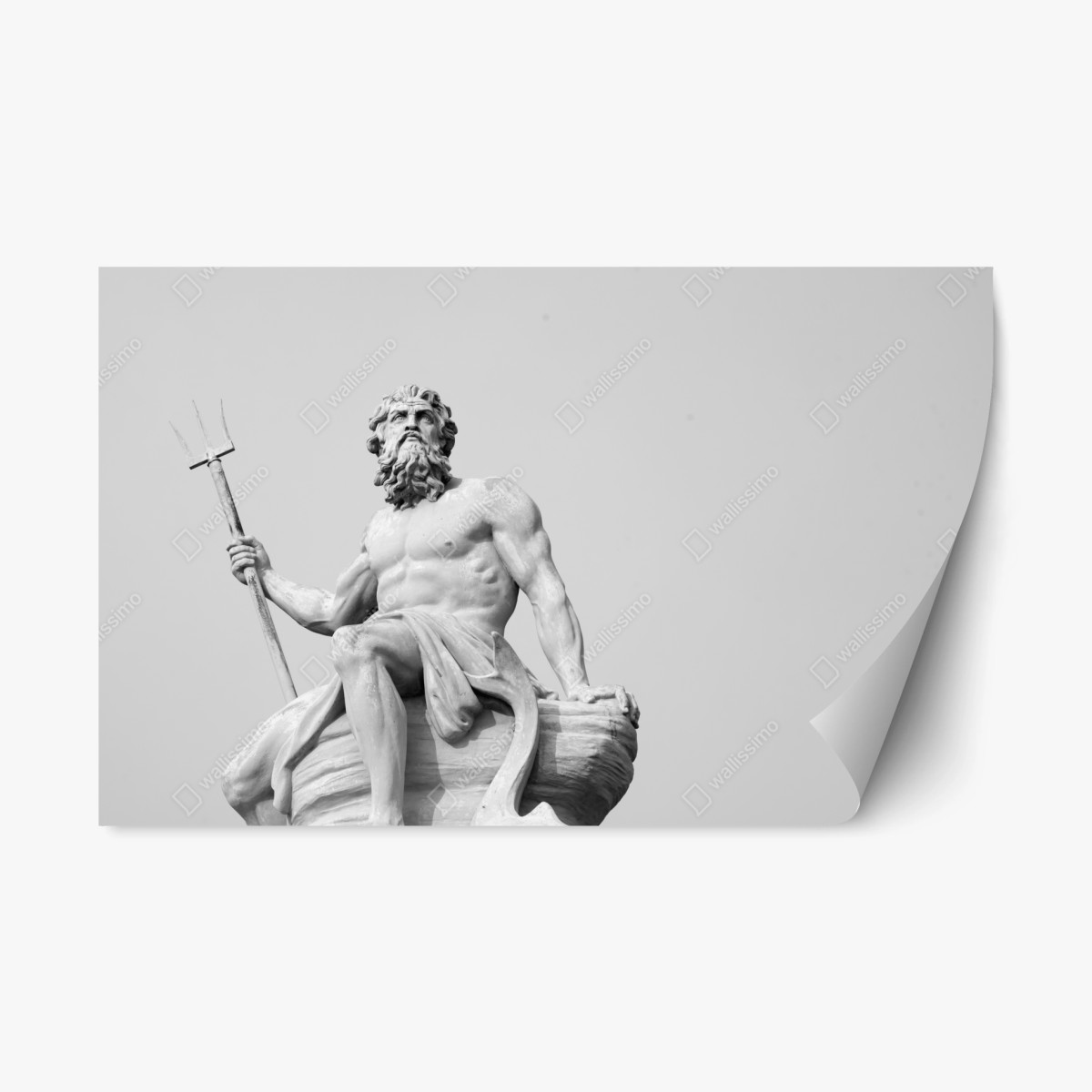 Repositionierbarer Aufkleber Neptun klassisches standbild in monochrom – Wallnifity® Repositionierbarer Aufkleber Neptun klassisches standbild in monochrom – Wallnifity®