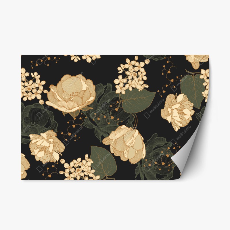 Repositionierbarer Aufkleber schwarzer marmor mit weißen adern – Wallnifity®