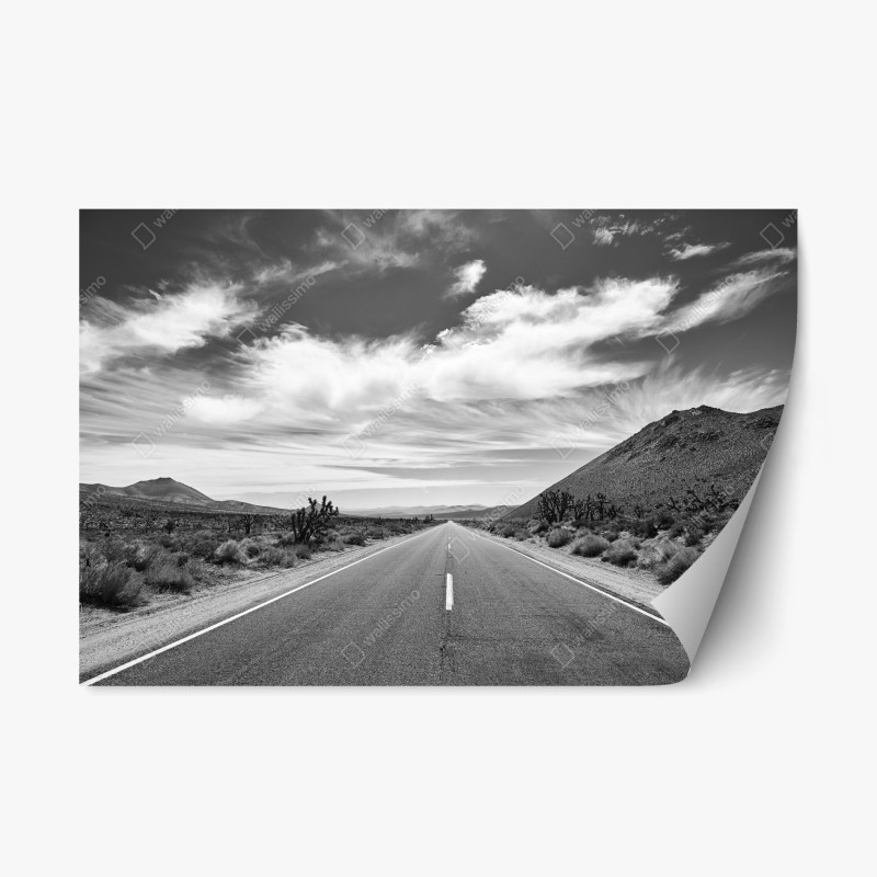 Repositionierbarer Aufkleber nebliger bergsonnenaufgang mit spiegelung – Wallnifity®