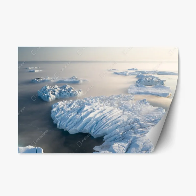 Repositionierbarer Aufkleber nebelige eisberglandschaft
