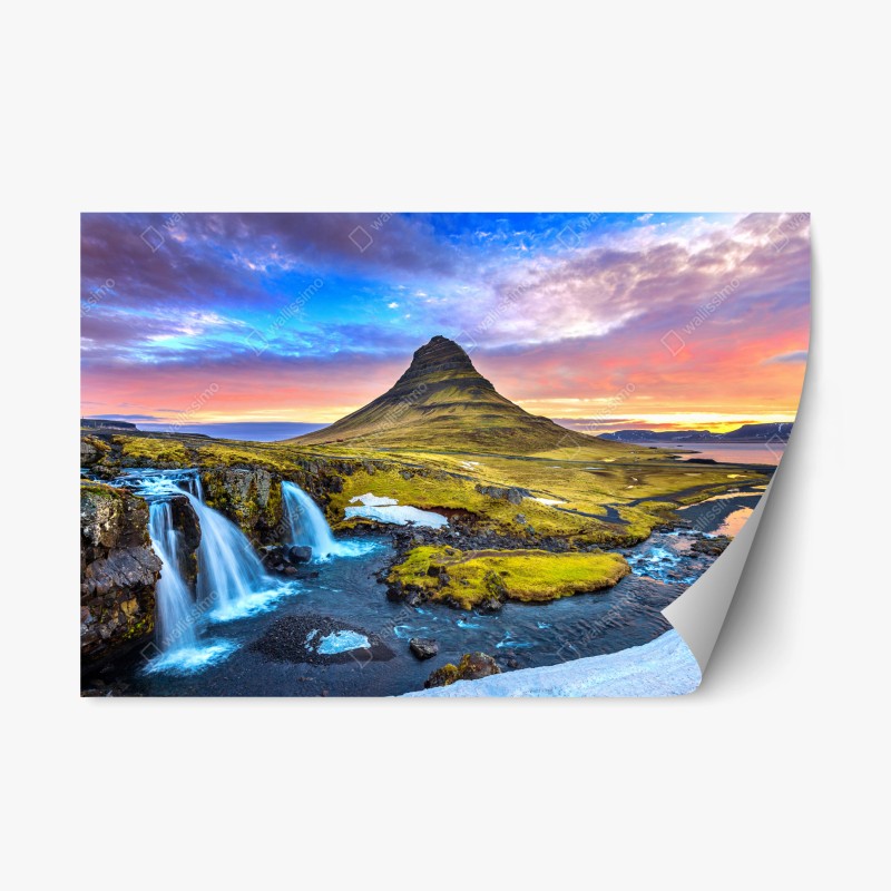 Repositionierbarer Aufkleber türkis wellenmuster für das interieur – Wallnifity®