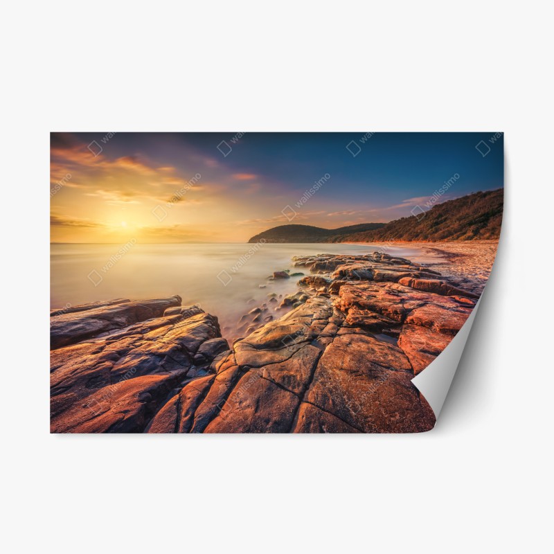 Repositionierbarer Aufkleber sonnenuntergang an Cala Violina, Toskana