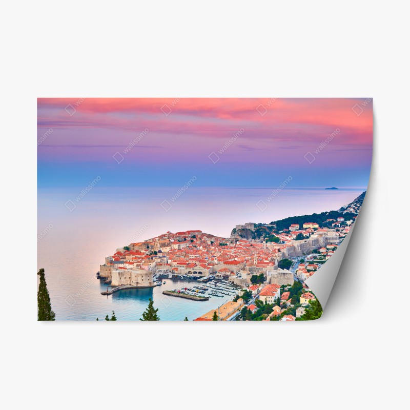 Repositionierbarer Aufkleber Brooklyn Bridge und New York skyline in graustufen – Wallnifity®