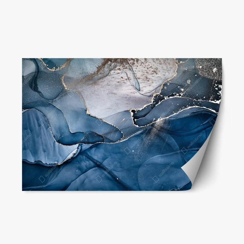 Repositionierbarer Aufkleber tiefblauer marmor abstrakt