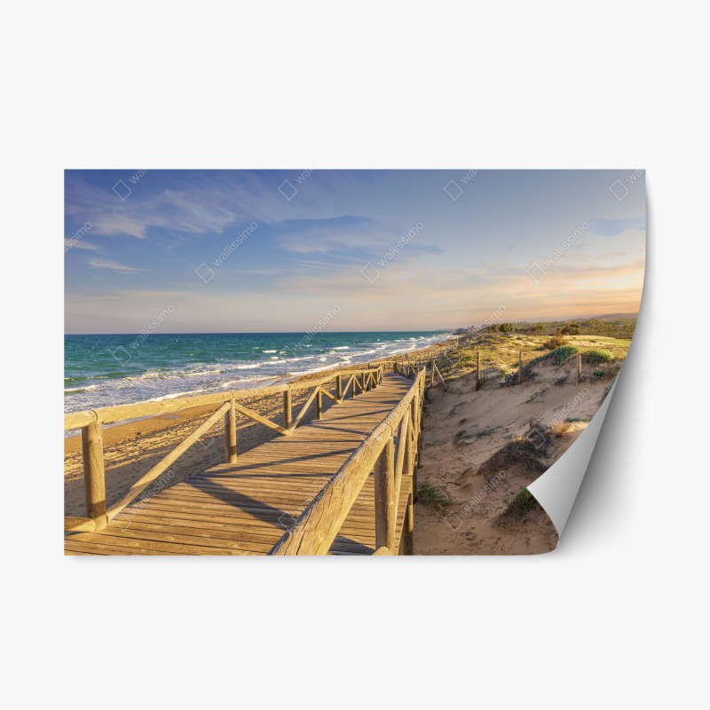 Repositionierbarer Aufkleber majestätische gipfel über grünen hügeln – Wallnifity®