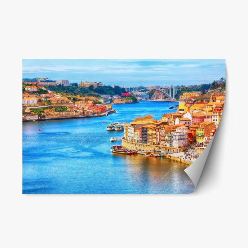 Repositionierbarer Aufkleber Porto uferpanorama – Wallnifity® Repositionierbarer Aufkleber Porto uferpanorama – Wallnifity®