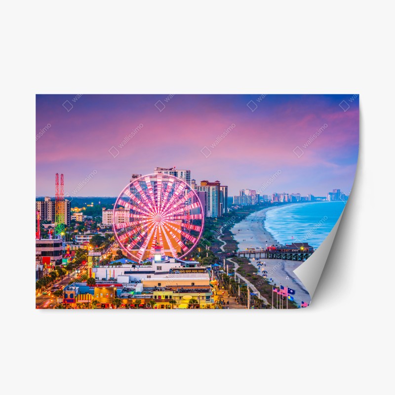 Repositionierbarer Aufkleber nebliger bergsonnenaufgang mit spiegelung – Wallnifity®