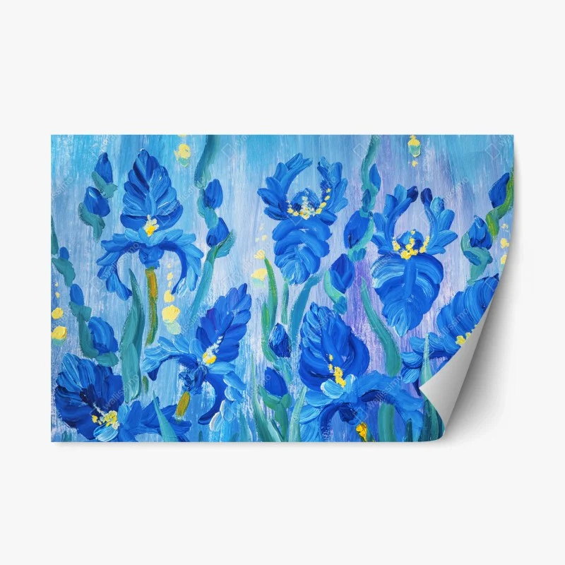 Repositionierbarer Aufkleber lebendiger blauer iris-bund