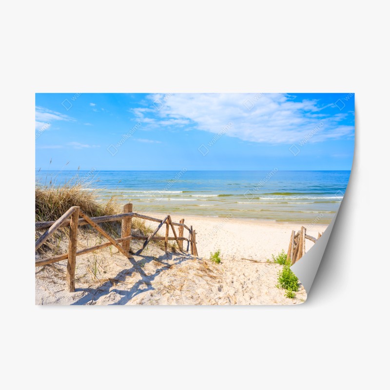 Repositionierbarer Aufkleber stufen zum strand Aiguablava, Costa Brava – Wallnifity®