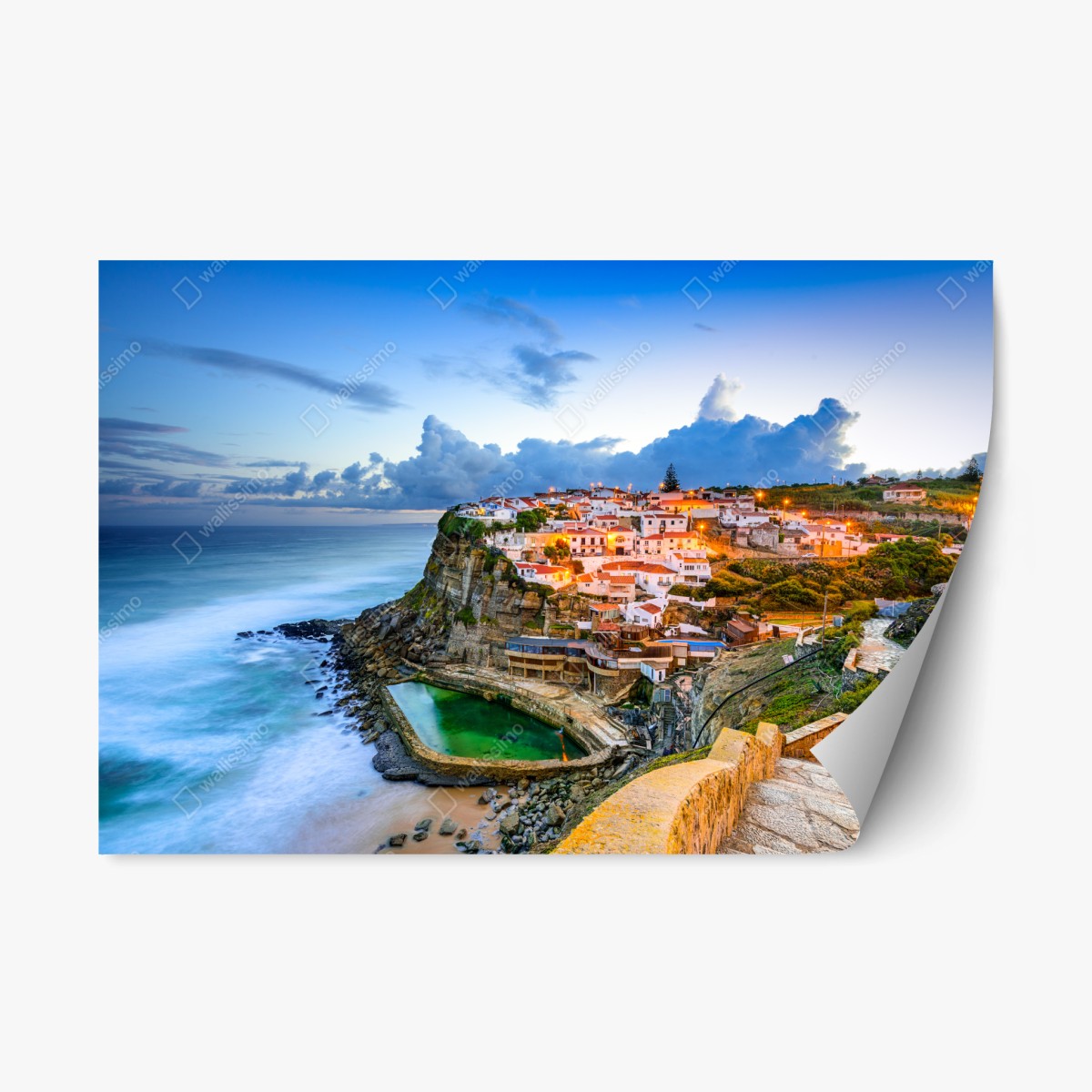 Repositionierbarer Aufkleber Azenhas do Mar küstendorf auf der klippe, Portugal – Wallnifity® Repositionierbarer Aufkleber Azenhas do Mar küstendorf auf der klippe, Portugal – Wallnifity®