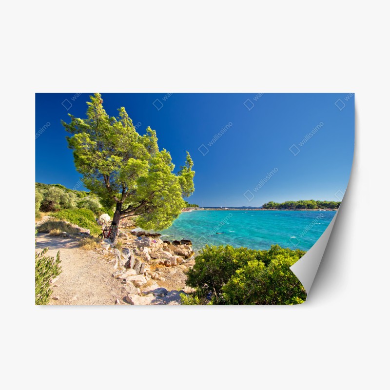 Repositionierbarer Aufkleber schwarzer marmor mit weißen adern – Wallnifity®