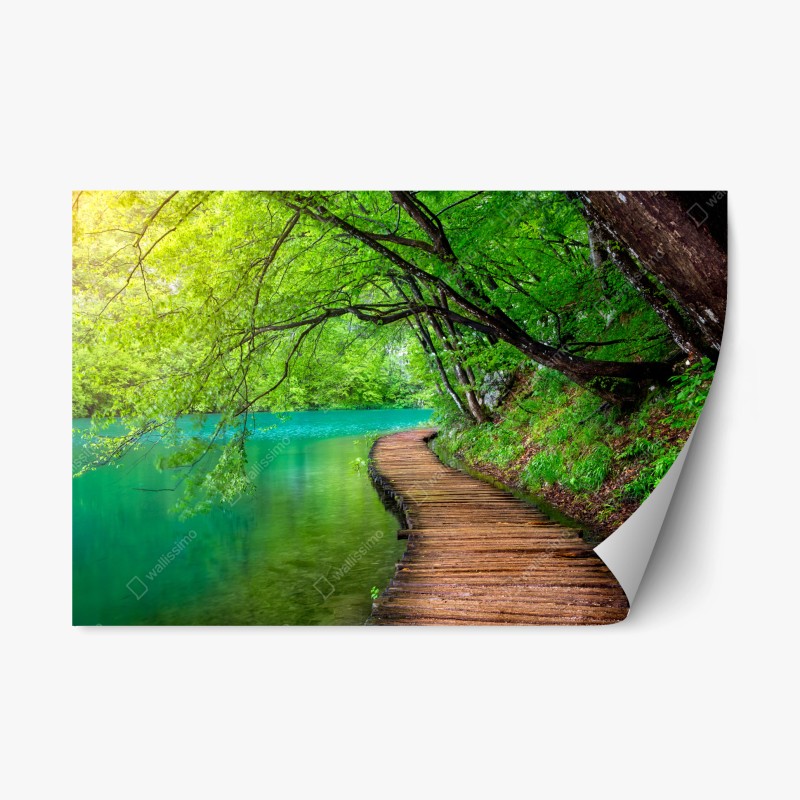 Repositionierbarer Aufkleber lebendige Skyline von Istanbul über dem Bosporus – Wallnifity®