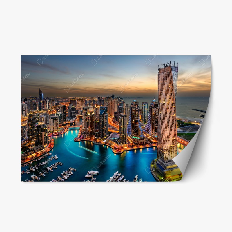 Repositionierbarer Aufkleber zarte löwenzahn-aufnahme in sanftem blau – Wallnifity®