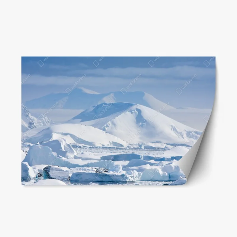 Repositionierbarer Aufkleber verschneite berglandschaft