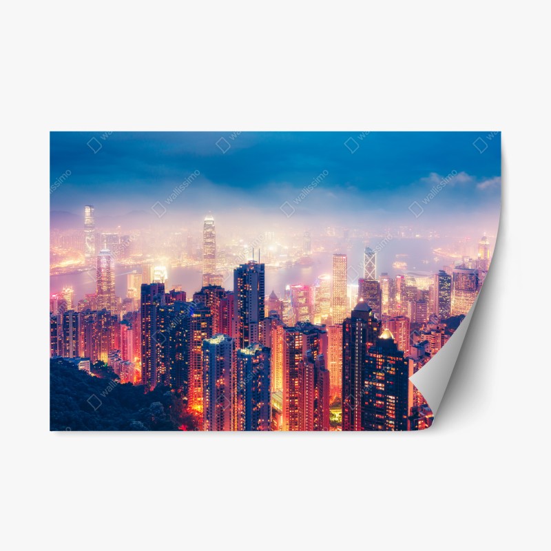 Repositionierbarer Aufkleber goldenes sonnenuntergangspanorama am strand mit Tafelberg – Wallnifity®