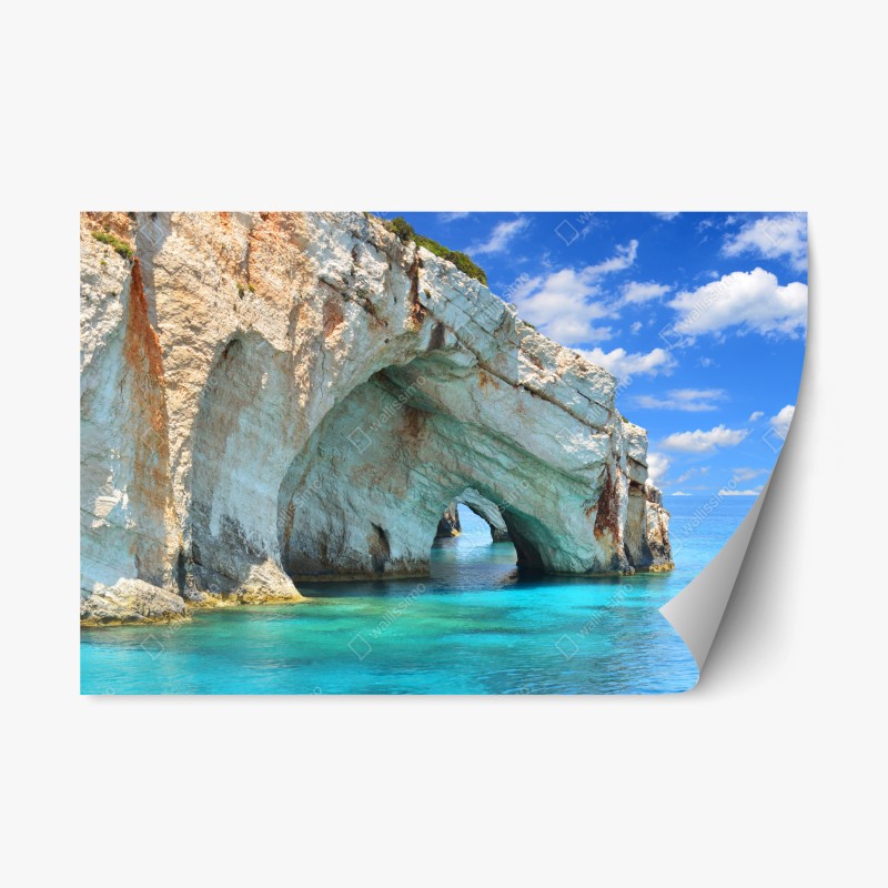 Repositionierbarer Aufkleber japanisches blaues seigaiha-wellenmuster – Wallnifity®