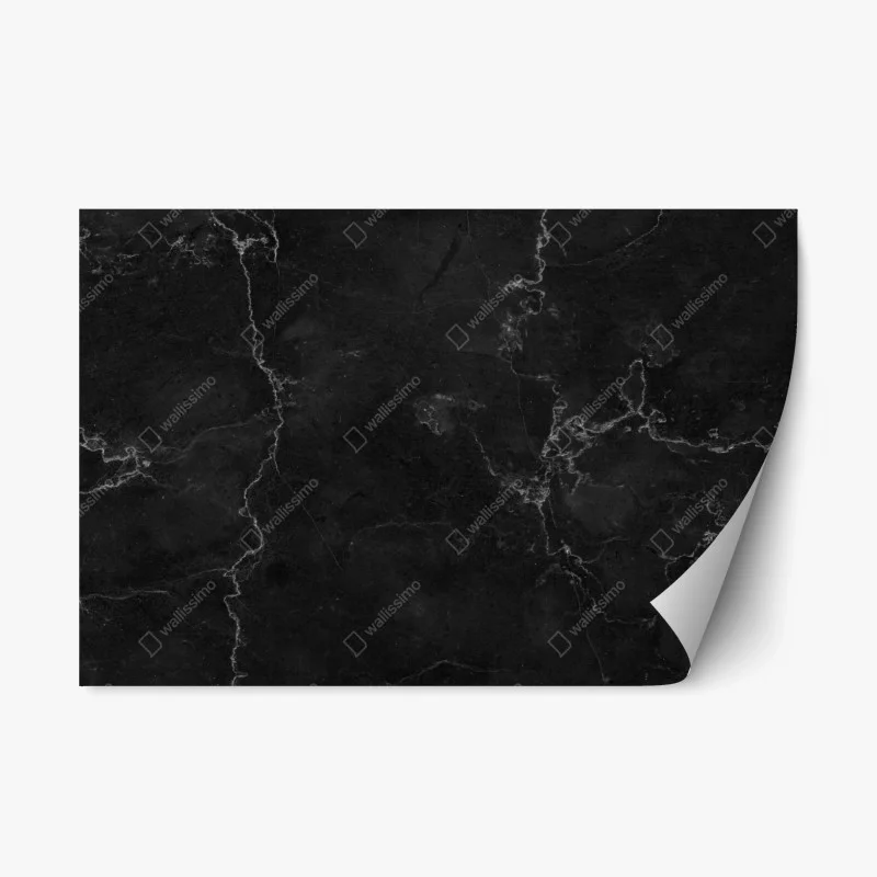Repositionierbarer Aufkleber schwarze marmortextur – Wallnifity®