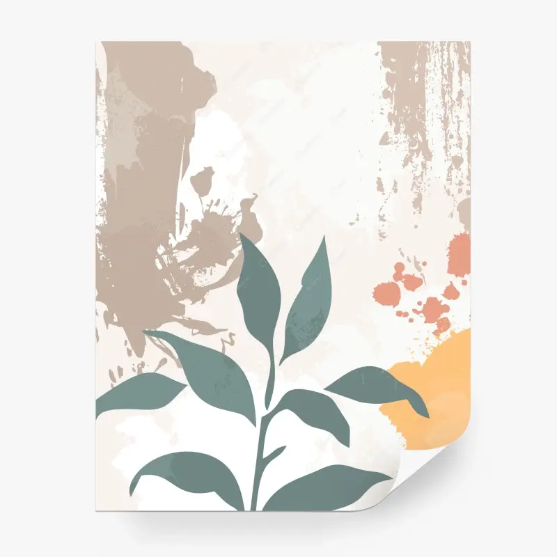 Fototapete zarter botanischer blattdruck