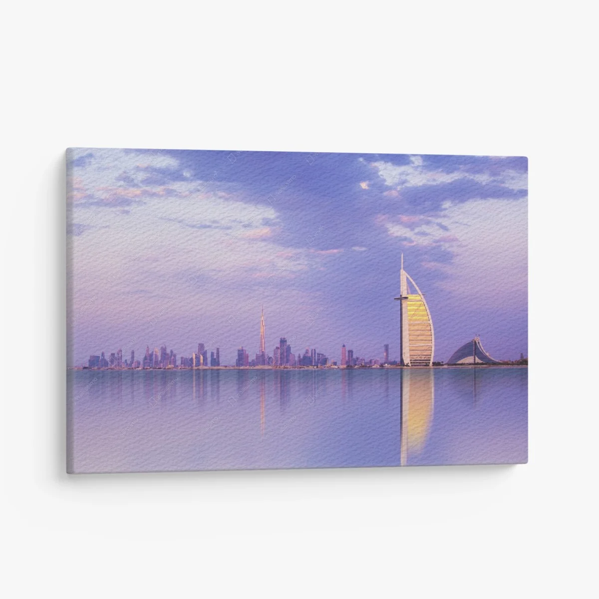Leinwandbild Dubai skyline bei dämmerung – Wallnifity® Leinwandbild Dubai skyline bei dämmerung – Wallnifity®