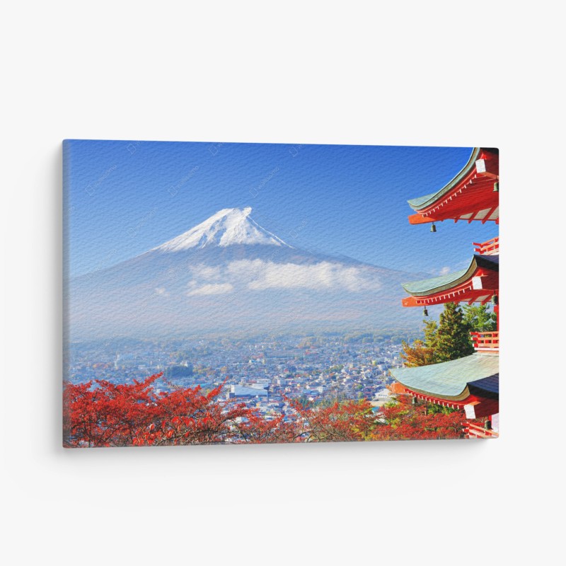 Leinwandbild Mount Fuji pagode herbstblick
