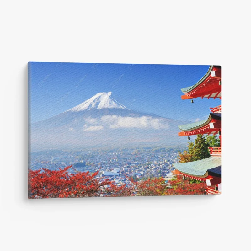Leinwandbild Mount Fuji pagode herbstblick