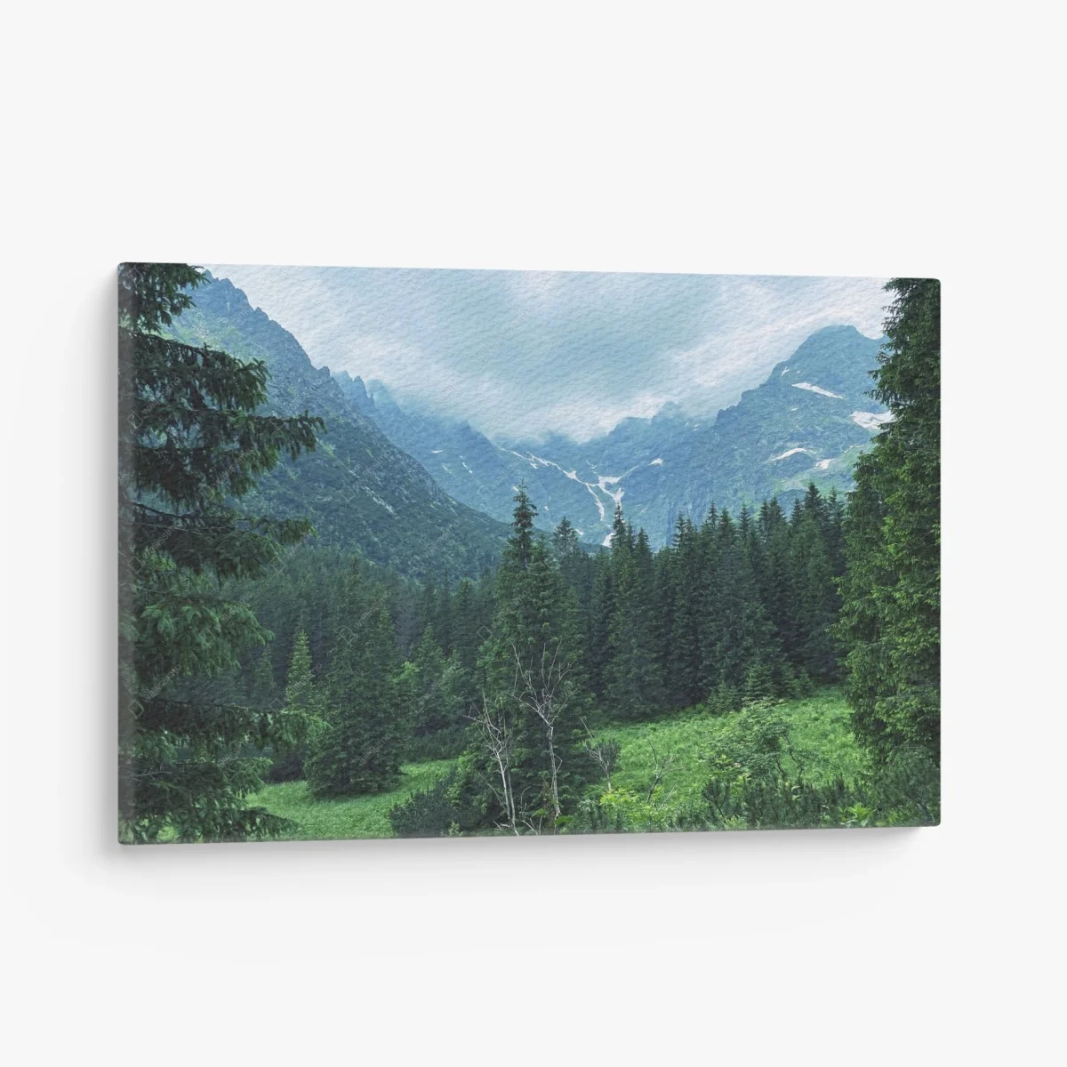Leinwandbild ruhige berglandschaft mit wald – Wallnifity® Leinwandbild ruhige berglandschaft mit wald – Wallnifity®