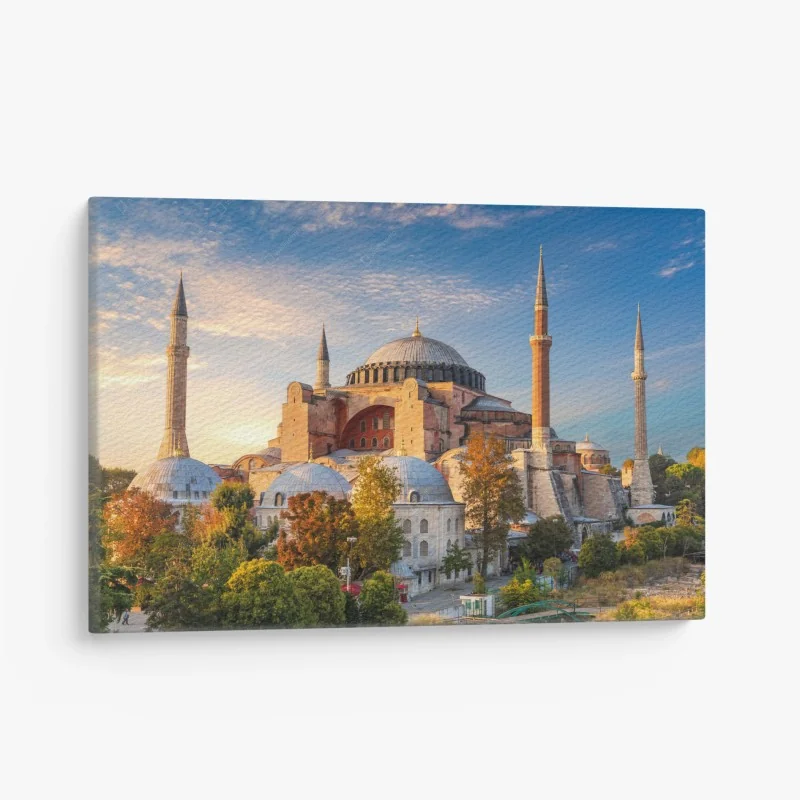 Leinwandbild Hagia Sophia goldene stunde