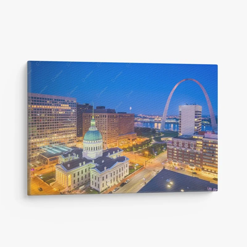 Leinwandbild St. Louis skyline bei dämmerung