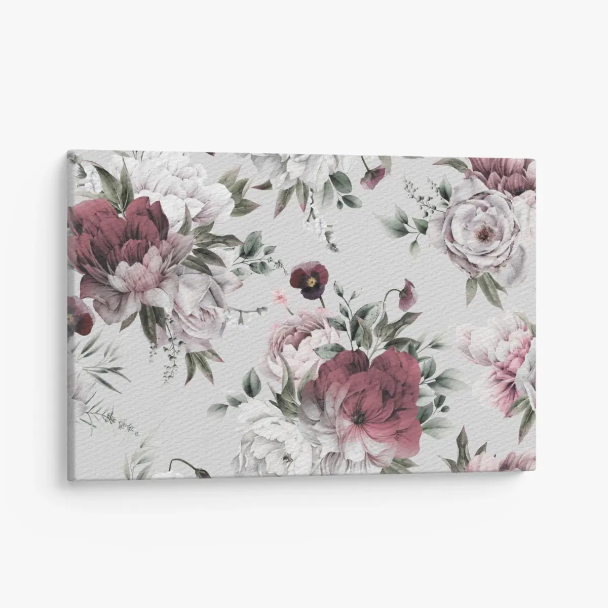 Leinwandbild zartes pfingstrosen-aquarellmuster – Wallnifity®