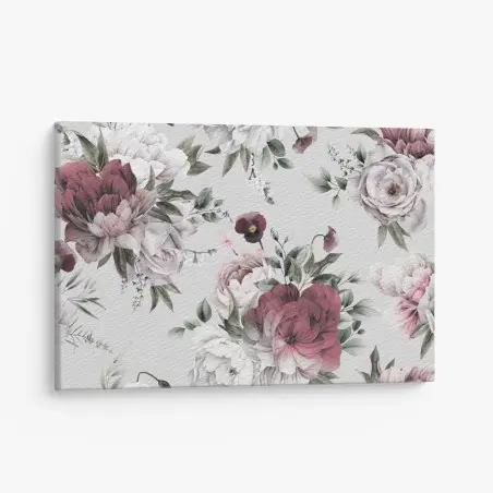 Leinwandbild zartes pfingstrosen-aquarellmuster – Wallnifity®