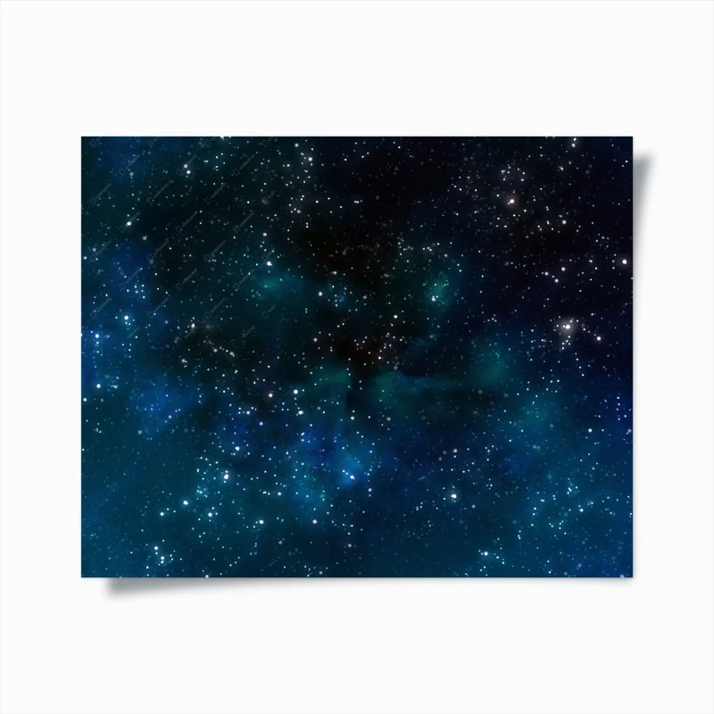 Poster blaue nebelwolke mit sternen