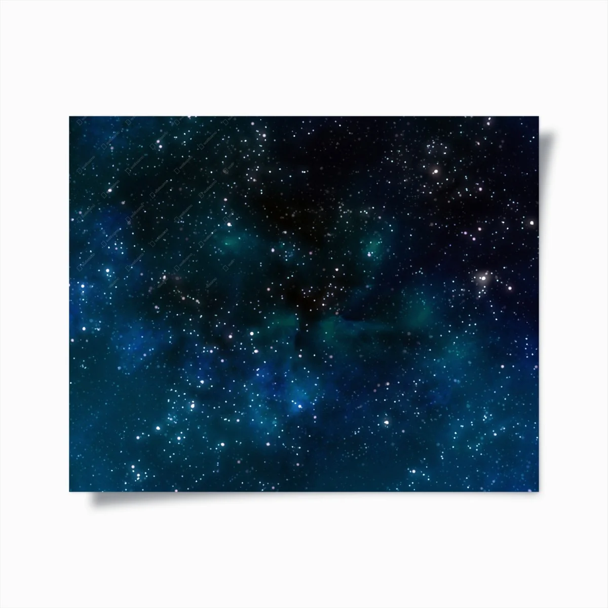 Poster blaue nebelwolke mit sternen – Wallnifity® Poster blaue nebelwolke mit sternen – Wallnifity®