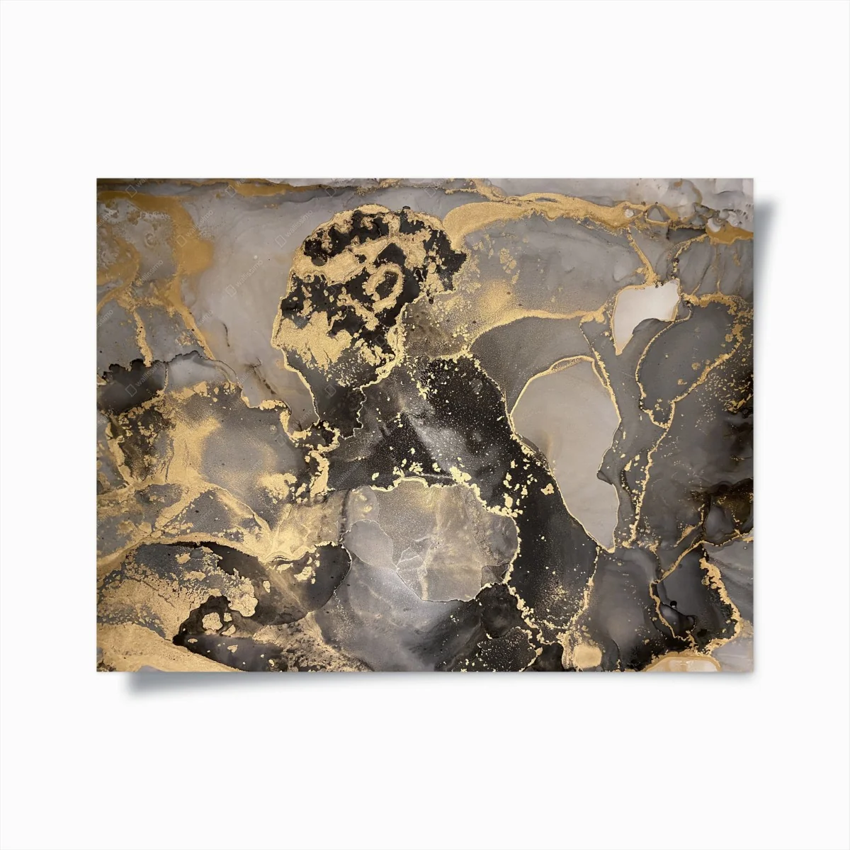 Poster gold-schwarze abstrakte marmorierte komposition – Wallnifity® Poster gold-schwarze abstrakte marmorierte komposition – Wallnifity®
