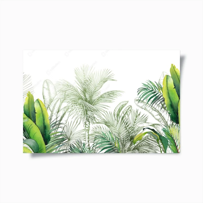 Poster üppiges tropisches aquarelllaub