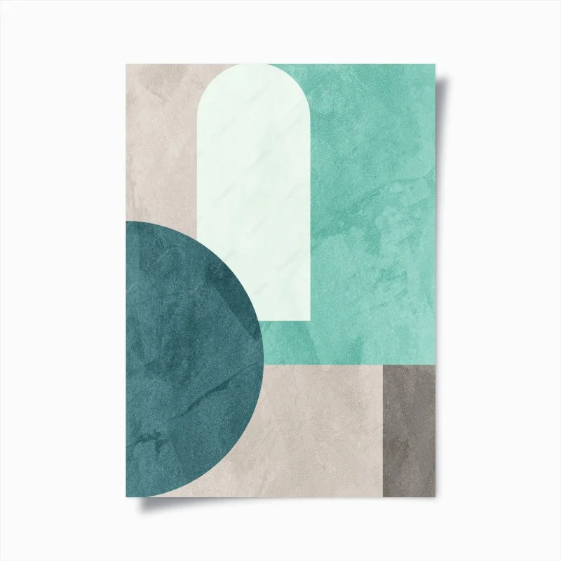 Poster sanfte türkise geometrische komposition