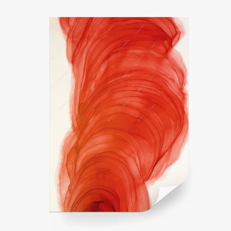 Fototapete roter fließender aquarell abstrakt