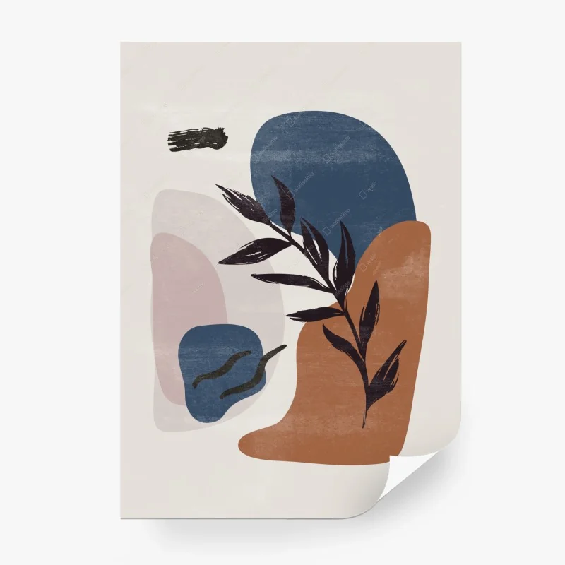 Fototapete botanischer abstrakter boho-wanddruck