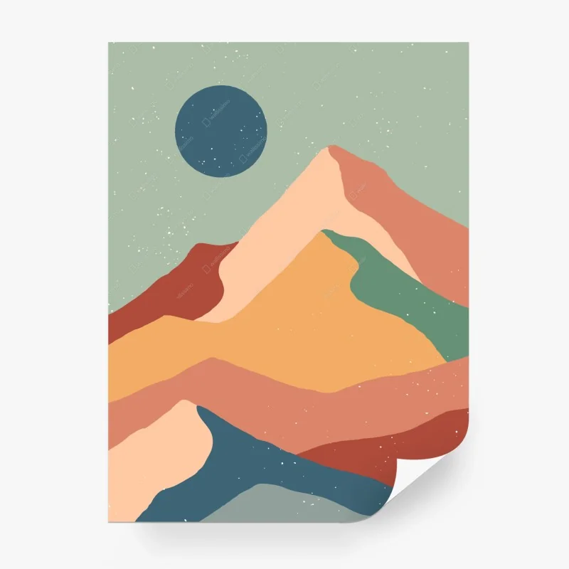 Fototapete abstrakte pastell gebirgslandschaft