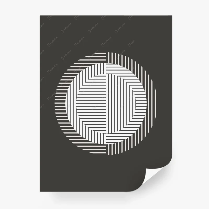 Fototapete monochromer geometrischer kreis