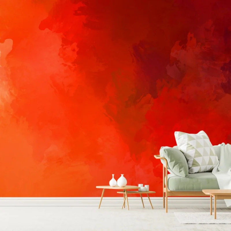 Fototapete lebendige rot-orange abstrakte aquarell