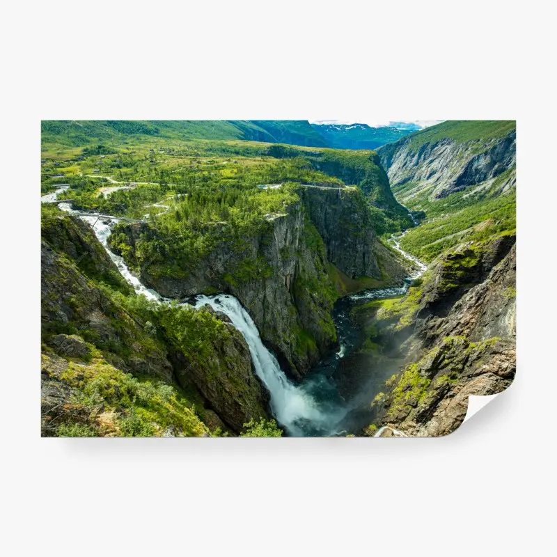 Fototapete Vøringsfossen wasserfall panorama, Norwegen