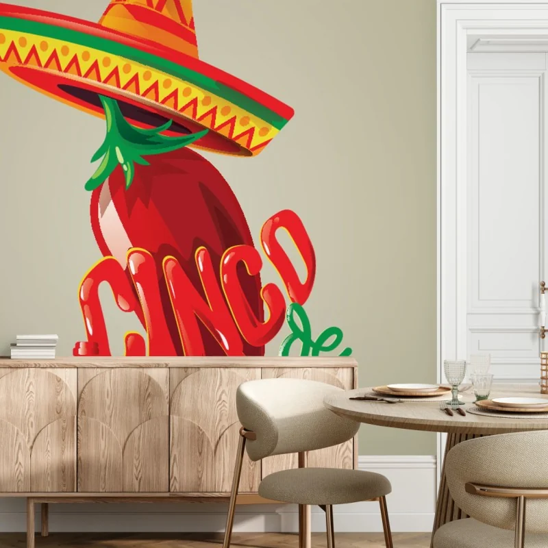 Fototapete lebhafte cinco de mayo illustration