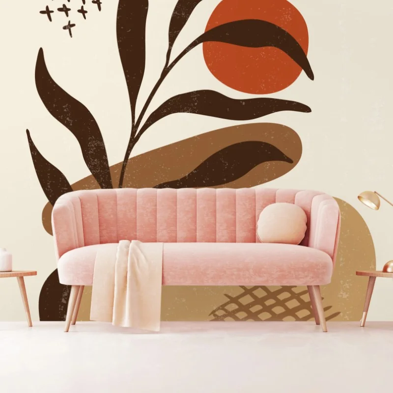 Fototapete minimalistische boho botanische komposition
