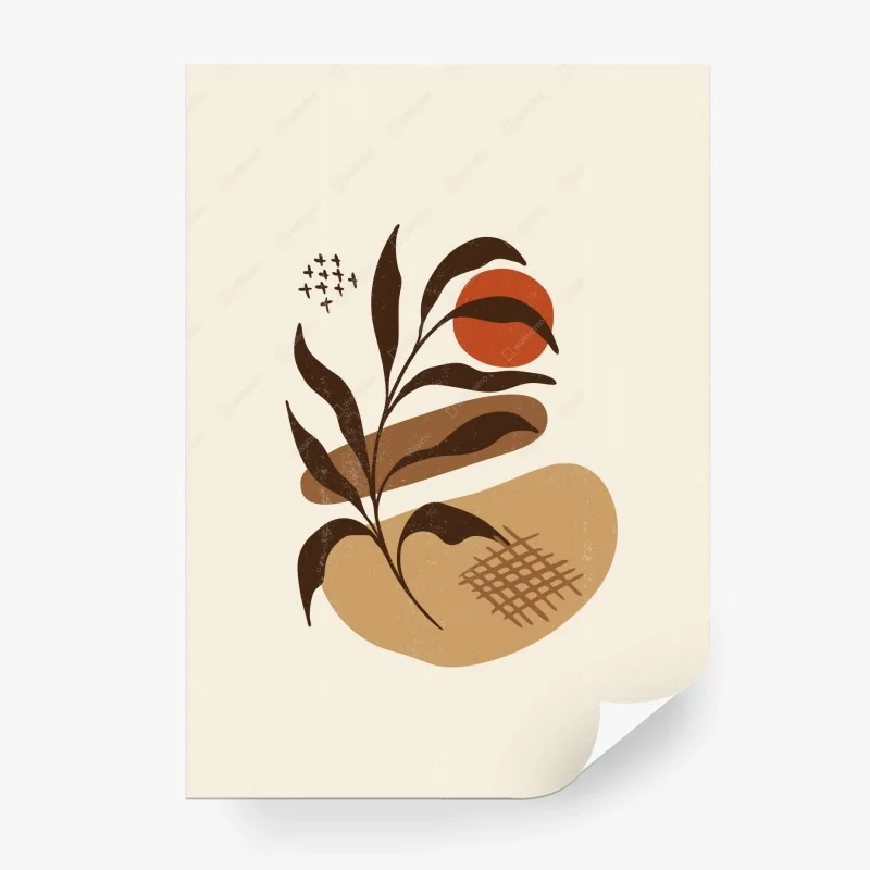 Fototapete minimalistische boho botanische komposition